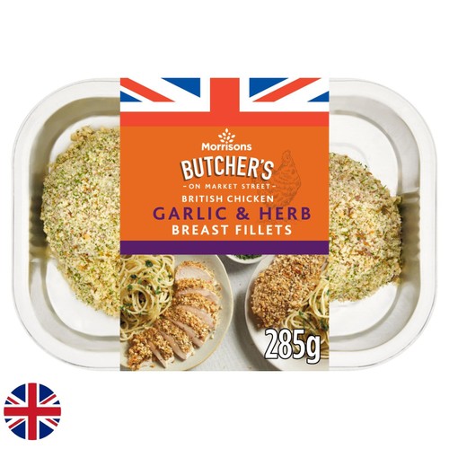 Morrisons British Garlic & Herb Crumb Breast Fillets 285g