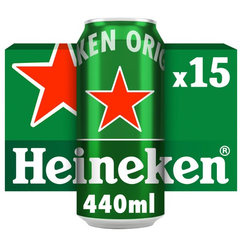 Heineken Original Premium Lager Beer 5% ABV Cans 15x440ml