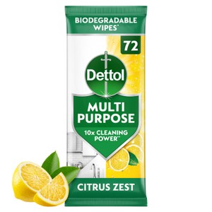 Dettol 72 Multi Purpose Wipes Citrus Zest