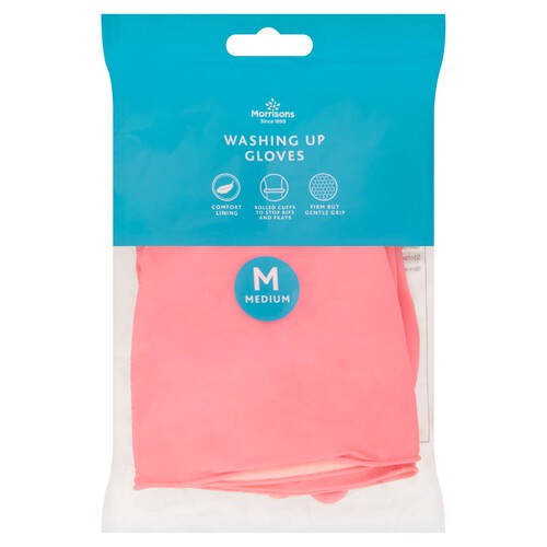 Morrisons Comfort Lined Medium Washing Up Gloves