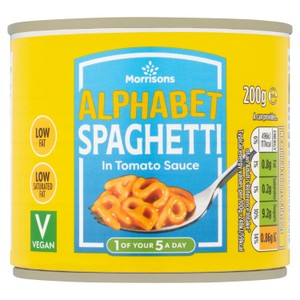 Morrisons Alphabet Pasta in Tomato Sauce
