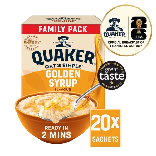 Quaker Oat So Simple Golden Syrup Big Pack Porridge Sachets