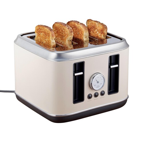 Nutmeg Home Country 4 Slice Toaster Cream