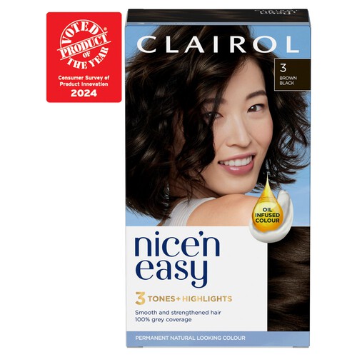 Clairol Nice'n Easy Crme Permanent Hair Dye - 3 Brown Black