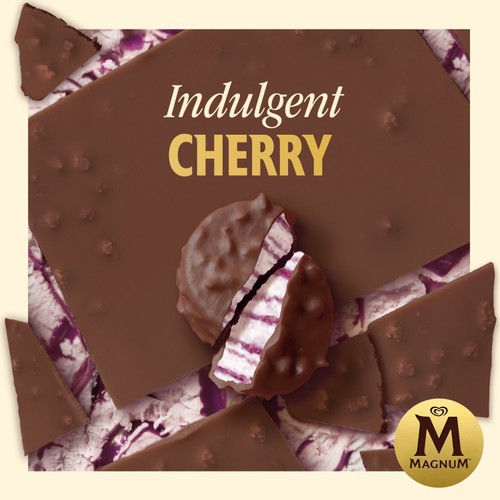 Magnum Bonbon Cherry & Milk Chocolate Ice Cream Frozen Snack 12 pack