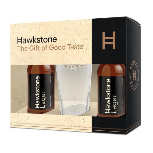 Hawkstone 2 x 330ml Lager And Pint Glass Gift Pack