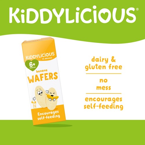 Kiddylicious Banana Mini Wafers Baby Snacks