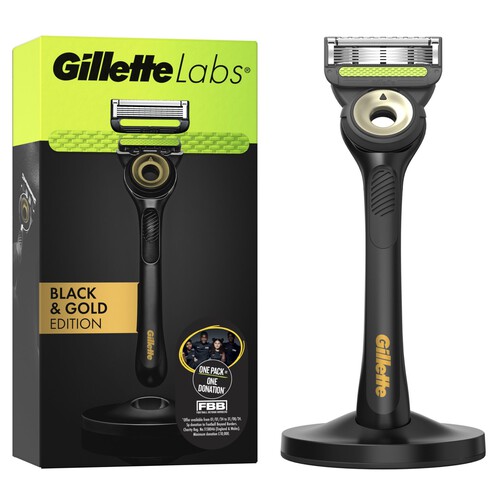 Gillette Labs Exfoliating Razor With Magnetic Stand Black & Gold