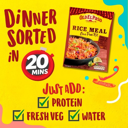 Old El Paso Chili & Garlic One Pan Rice Meal Kit 