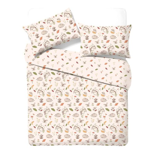 Nutmeg Easy Care Woodland Forage Duvet Set Double