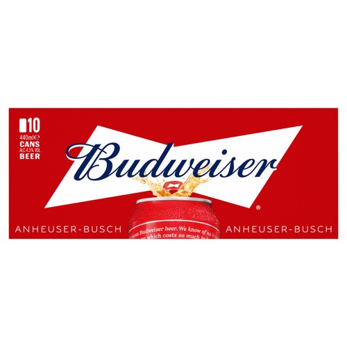 Budweiser Lager Beer Cans 10 x 440ml