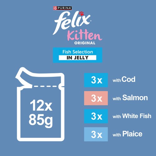 Felix Original Kitten Fish Selection In Jelly Wet Cat Food 