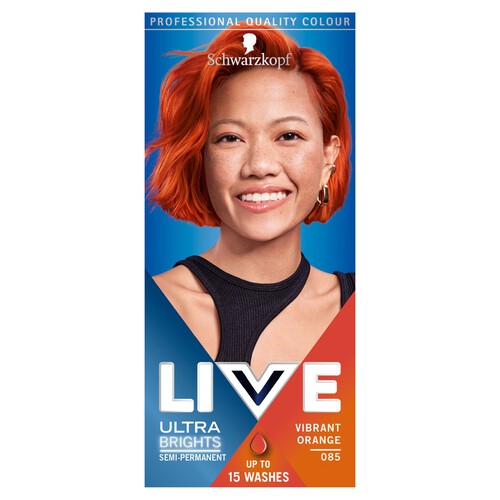 Schwarzkopf Live Ultra Brights Semi Perm Vibrant Orange Hair Dye 