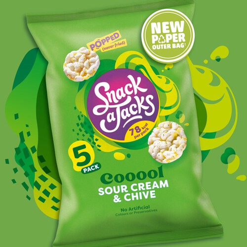 Snack a Jacks Sour Cream & Chive Multipack Rice Cakes Crisps 