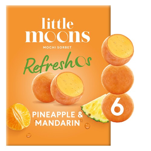 Little Moons Refreshos Vegan Pineapple & Mandarin Mochi Sorbet