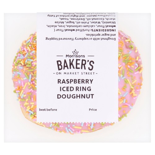Morrisons Raspberry Iced Ring Doughnut