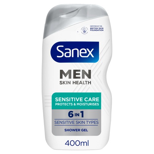 Sanex Men Sensitive Skin Body & Face Shower Gel Body Wash
