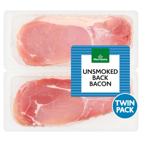 Morrisons Unsmoked Bacon Twin Pack 600g
