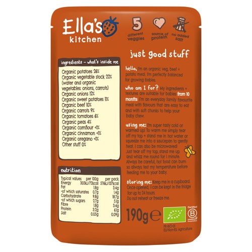 Ella's Kitchen Organic Cottage Pie Baby Pouch 10+ Months 190g