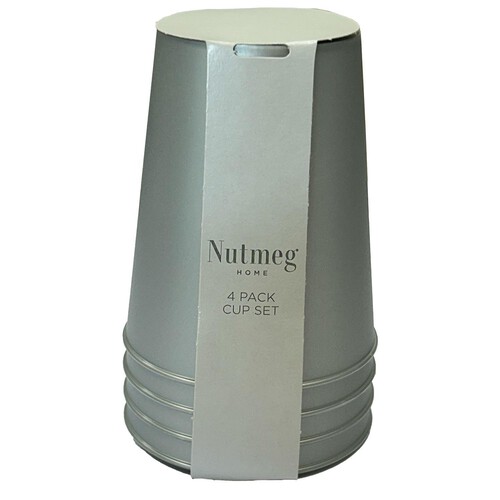 Nutmeg Home Silver Reusable Cups 250ml 