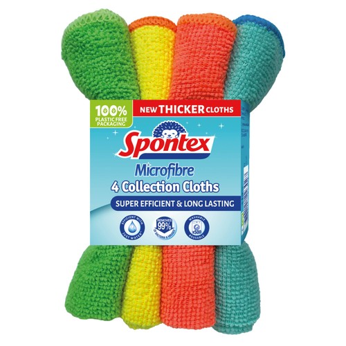 Spontex Microfibre Cloth 4 pack
