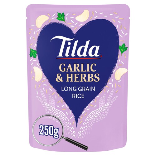 Tilda Microwave Garlic & Herbs Long Grain Rice 