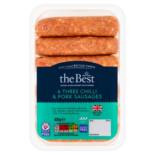 Morrisons The Best Three Chilli Pork Sausages 400g