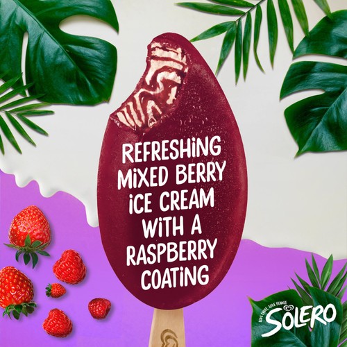 Solero Berry Bliss Ice Cream Sticks 3 x 90ml