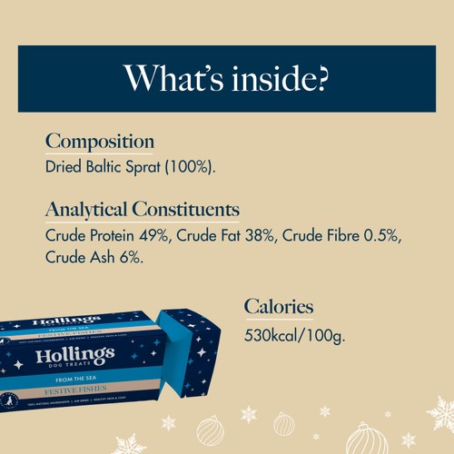 Hollings Dog Treats Christmas Cracker Festive Fishes 40g