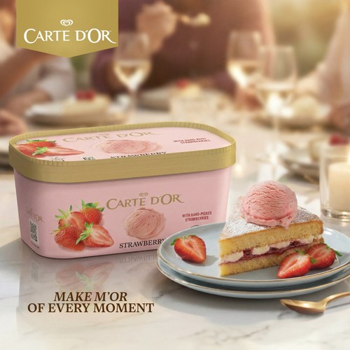 Carte D'Or Delightful Strawberry Ice Cream Tub 900ml