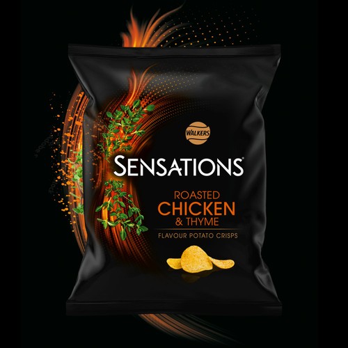 Walkers Sensations Roasted Chicken & Thyme Sharing Crisps 150g