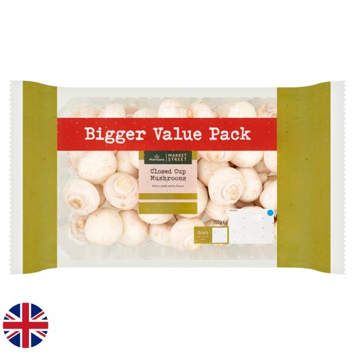 Morrisons British Closed Cup Mushrooms Family Pack 700g