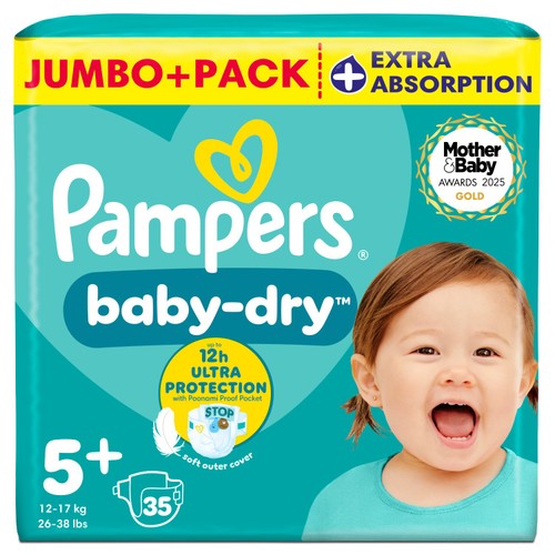 Pampers baby dry size 5 nappies essential pack