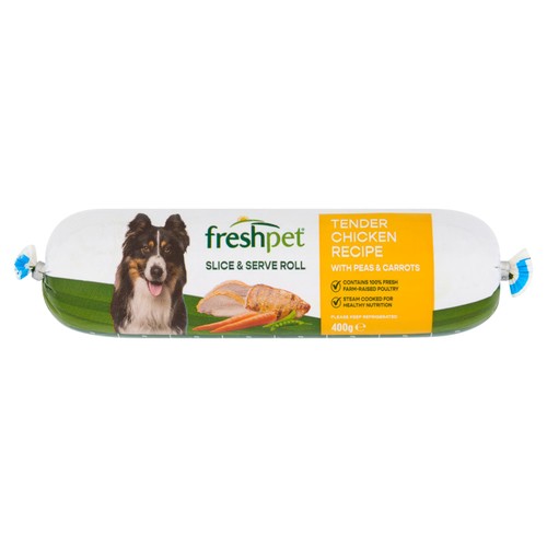 Freshpet Dog Roll Tender Chicken Recipe With Peas & Carrots