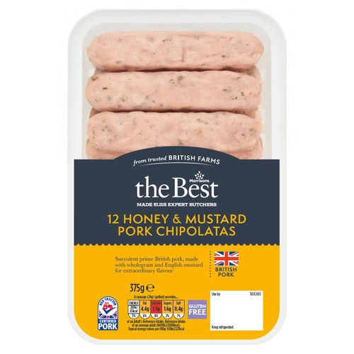 Morrisons The Best 12 Honey Mustard Chipolata Sausages