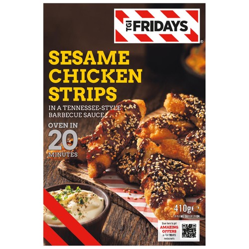 TGI Fridays Sesame Chicken Strips in Tennessee Style Barbecue Sauce