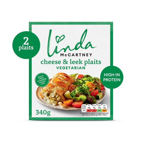 Linda McCartney's cheese leek red onion plaits