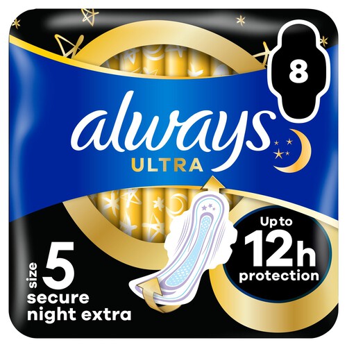 Always Ultra Pads Secure Night Extra Sanitary Towels (Size 5)