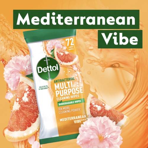 Dettol 72 Antibacterial Multi Purpose Large Cleaning Wipes