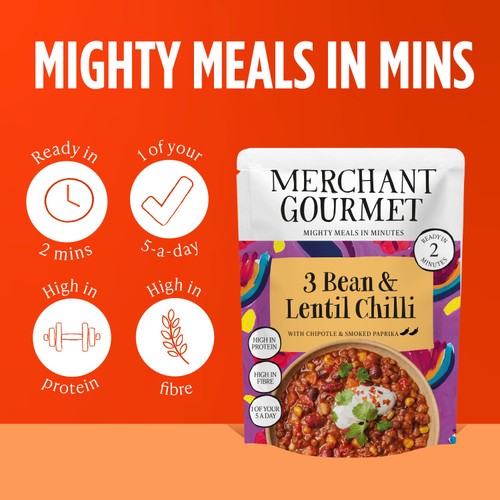 Merchant Gourmet 3-Bean & Lentil Chilli 280g