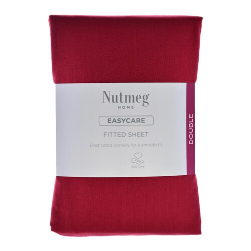 Nutmeg Home Easycare Pomegranate Fitted Sheet Double