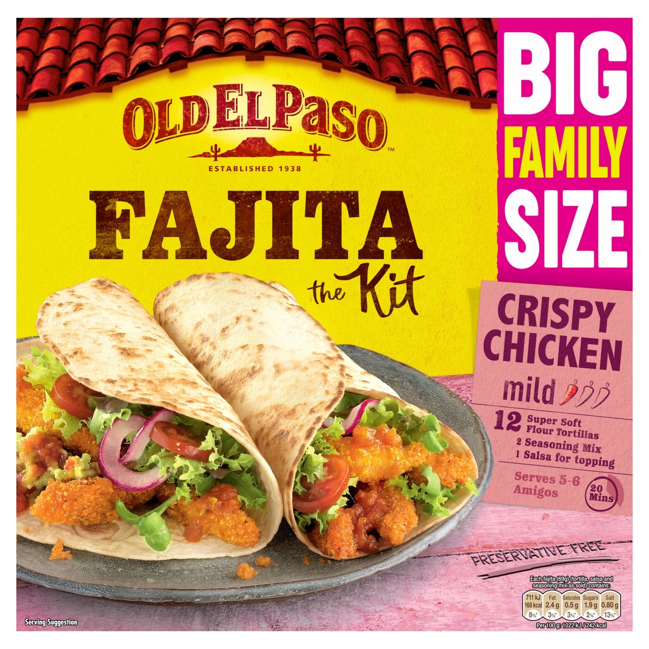 Old El Paso Crispy Chicken Fajita Family Kit 835g