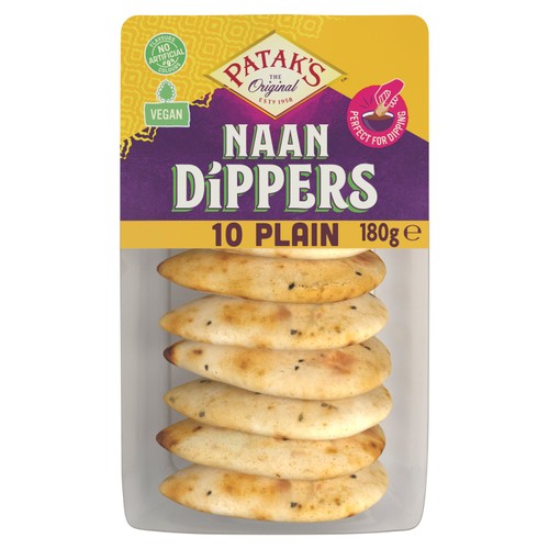 Patak's Mini Naan Dippers Plain 10 pack 180g
