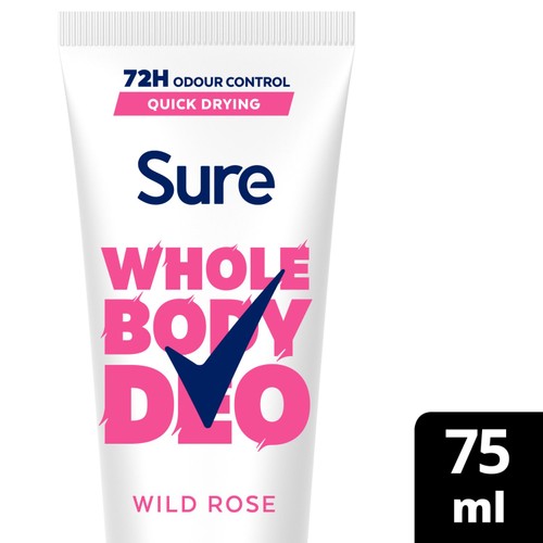Sure Women Wild Rose Whole Body Deodorant Cream 72h Odour Control   75ml