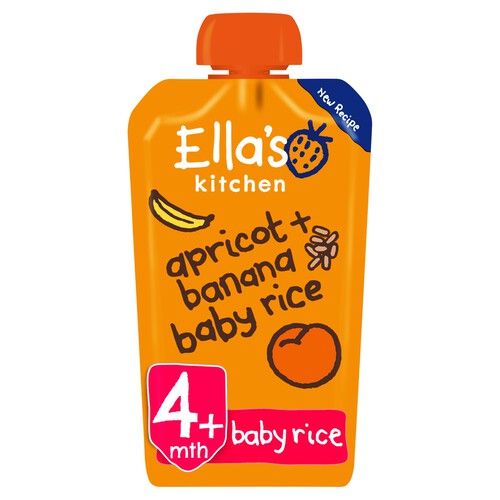 Ella's Kitchen Apricot and Banana Baby Rice Baby Food Pouch 4+ Months 