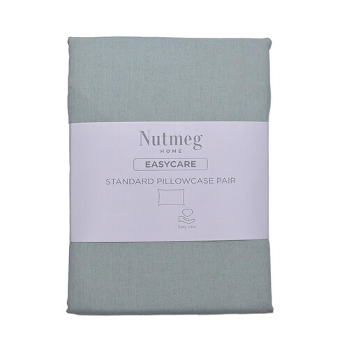 Nutmeg Home Easycare Sage Standard Pillowcases