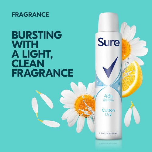 Sure Women Antiperspirant Deodorant Cotton Dry Aerosol 200ml