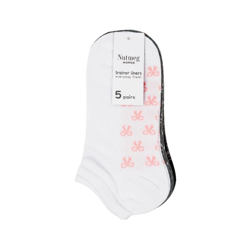 Nutmeg Ladies Size 3-8 5 Pack Bow Socks