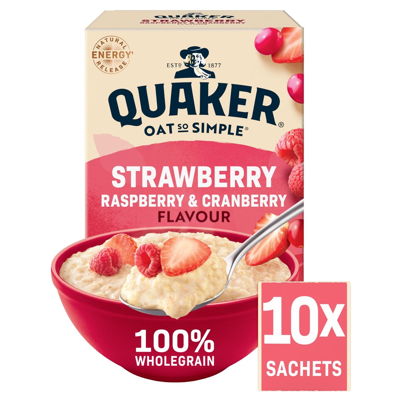 Quaker Oat So Simple Strawberry, Raspberry & Cranberry Porridge Sachets