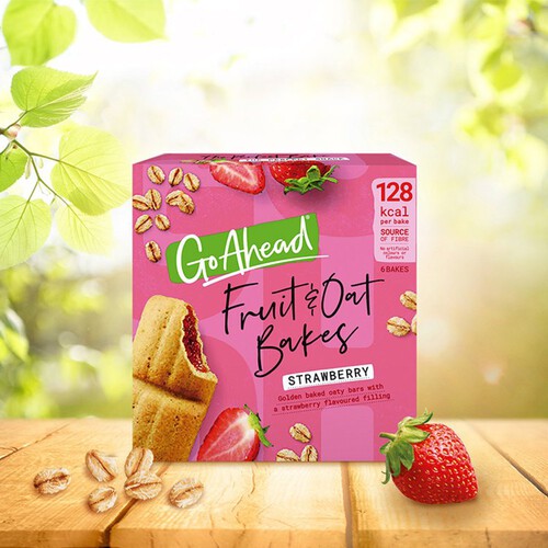 Go  Ahead Strawberry Fruit and Oat Bakes Snack Bars Multipack 